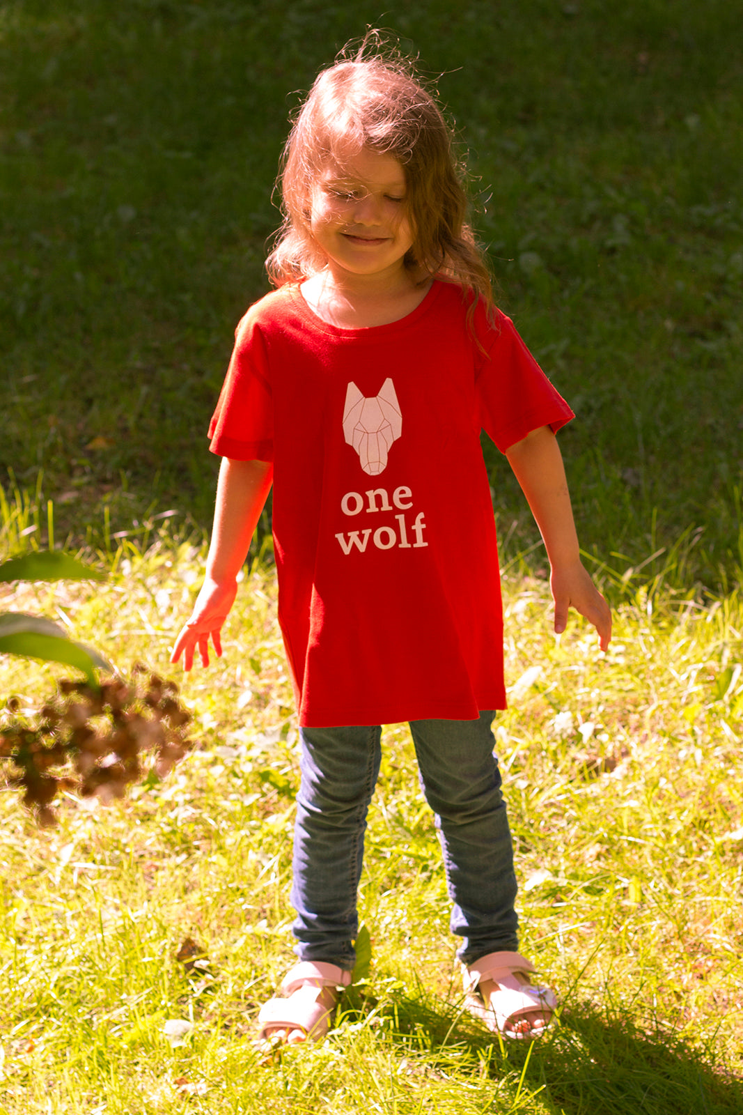 KIDS OW LOGO T-krekls sarkans/balts