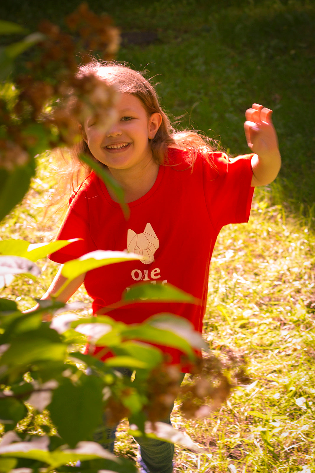 KIDS OW LOGO T-krekls sarkans/balts