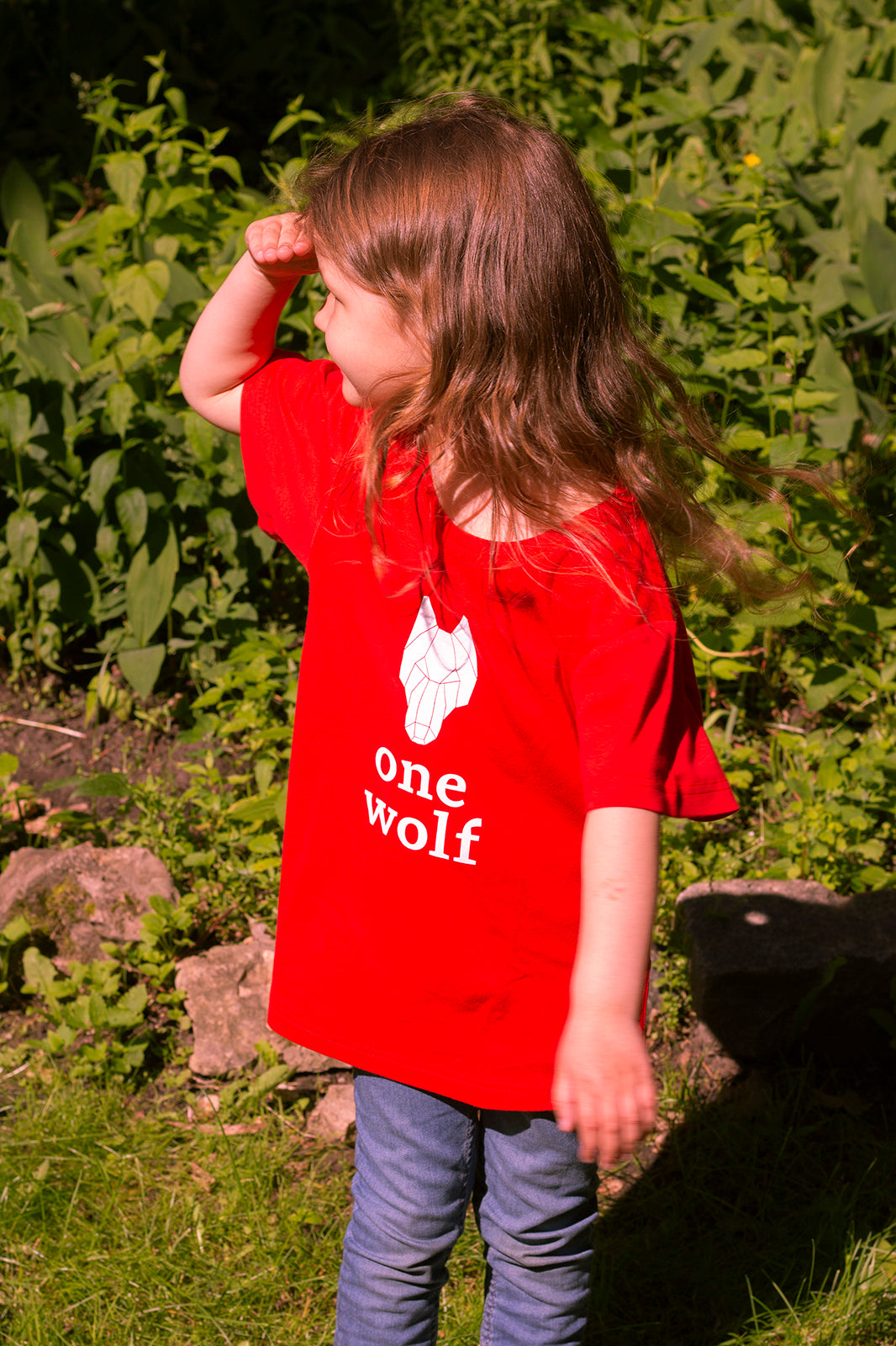 KIDS OW LOGO T-krekls sarkans/balts