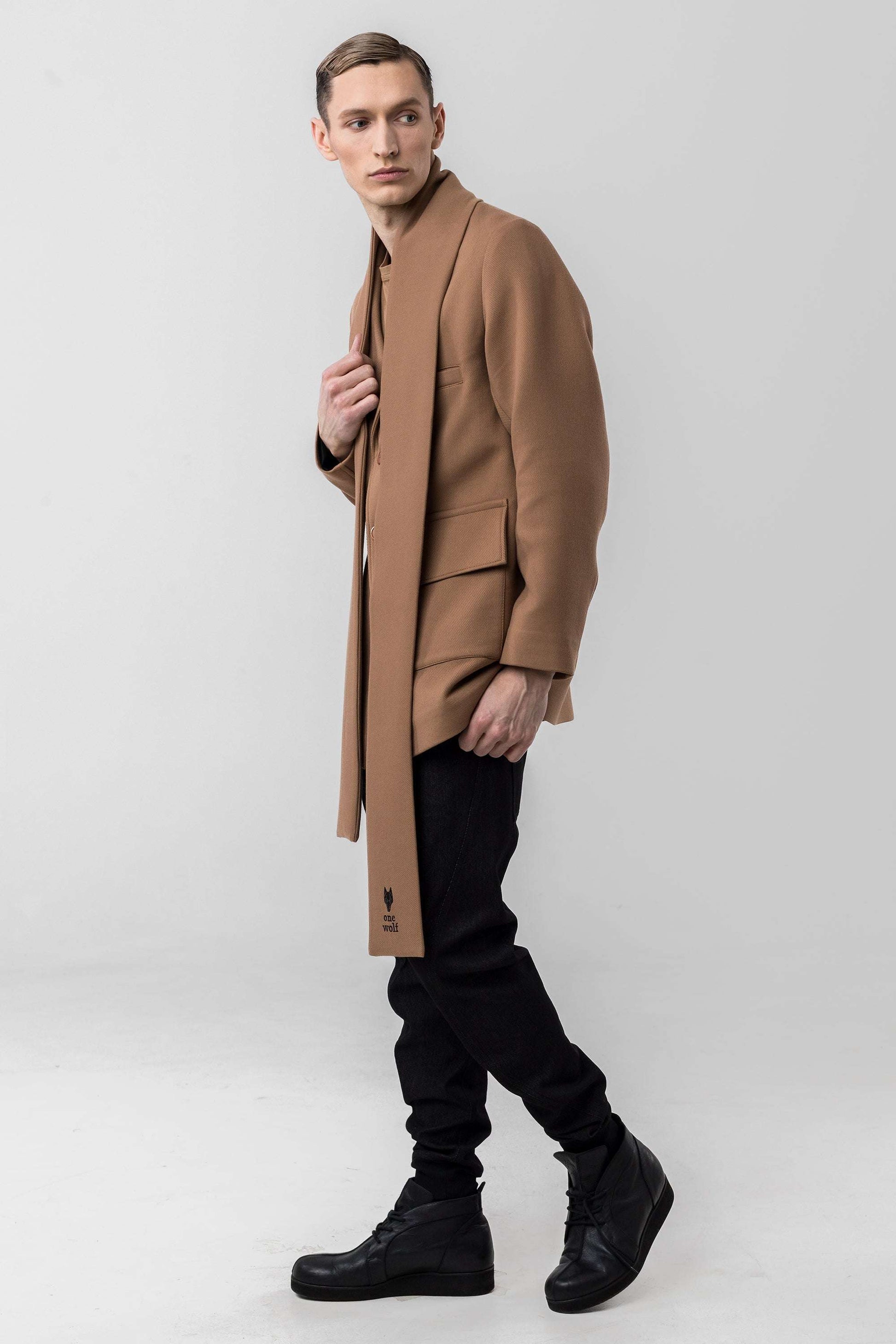 UNIFORM Jacket Scarf camel