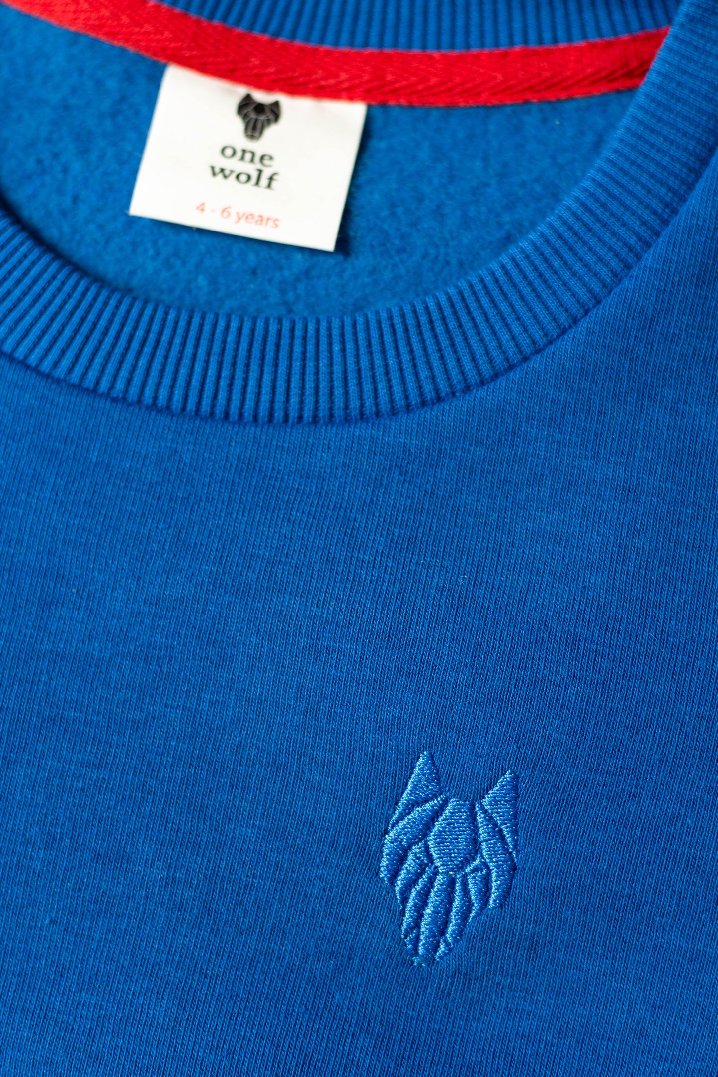 Kid’s sweater One Wolf, blue with blue logo