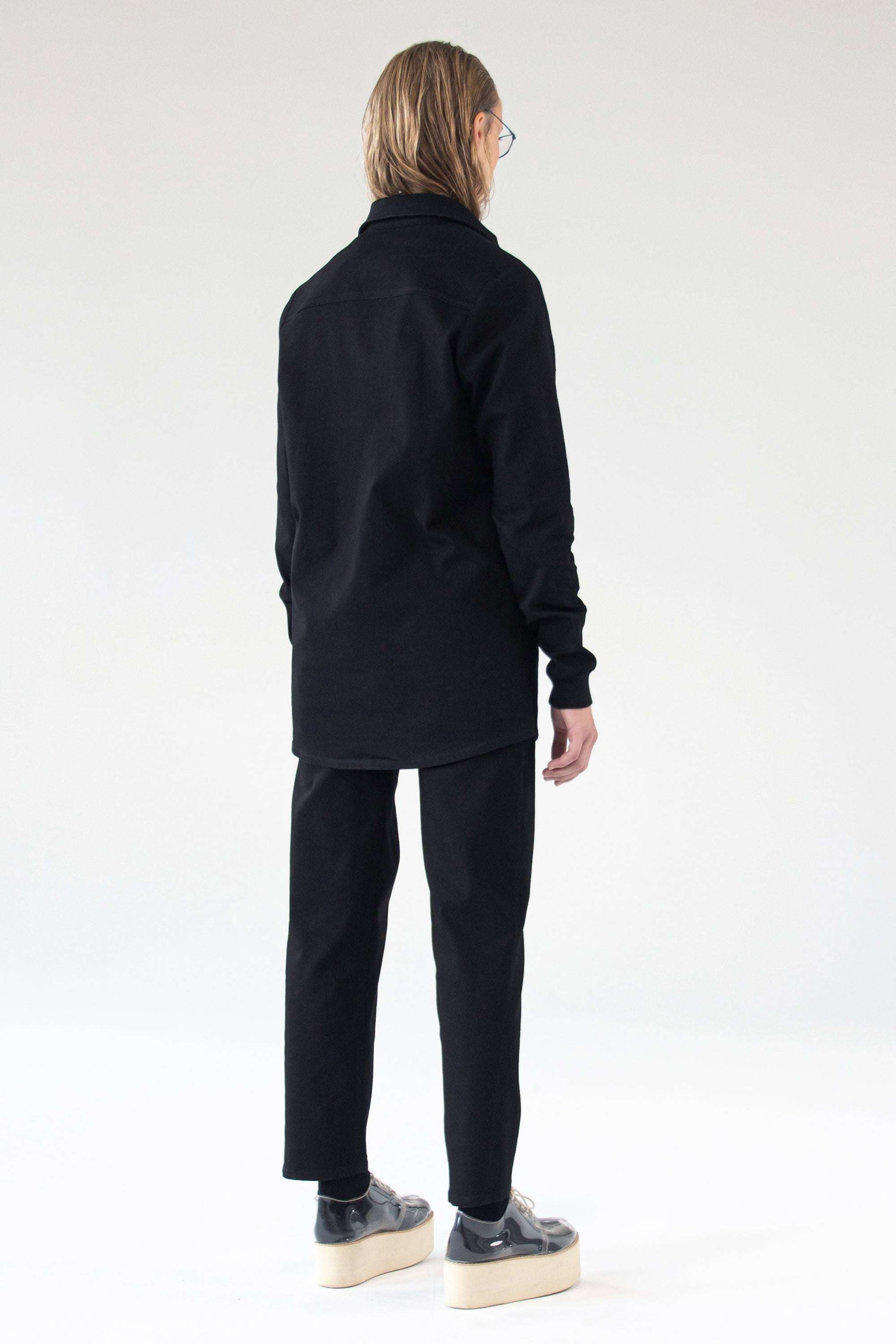 Unisex Jeans Desire back view — straight fit black denim