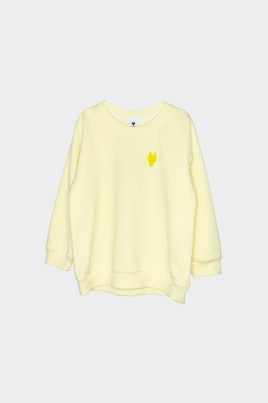 Kid’s sweater One Wolf, yellow with yellow logo (not brushed)