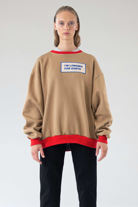 Sweater "I'm longing for earth" oversize