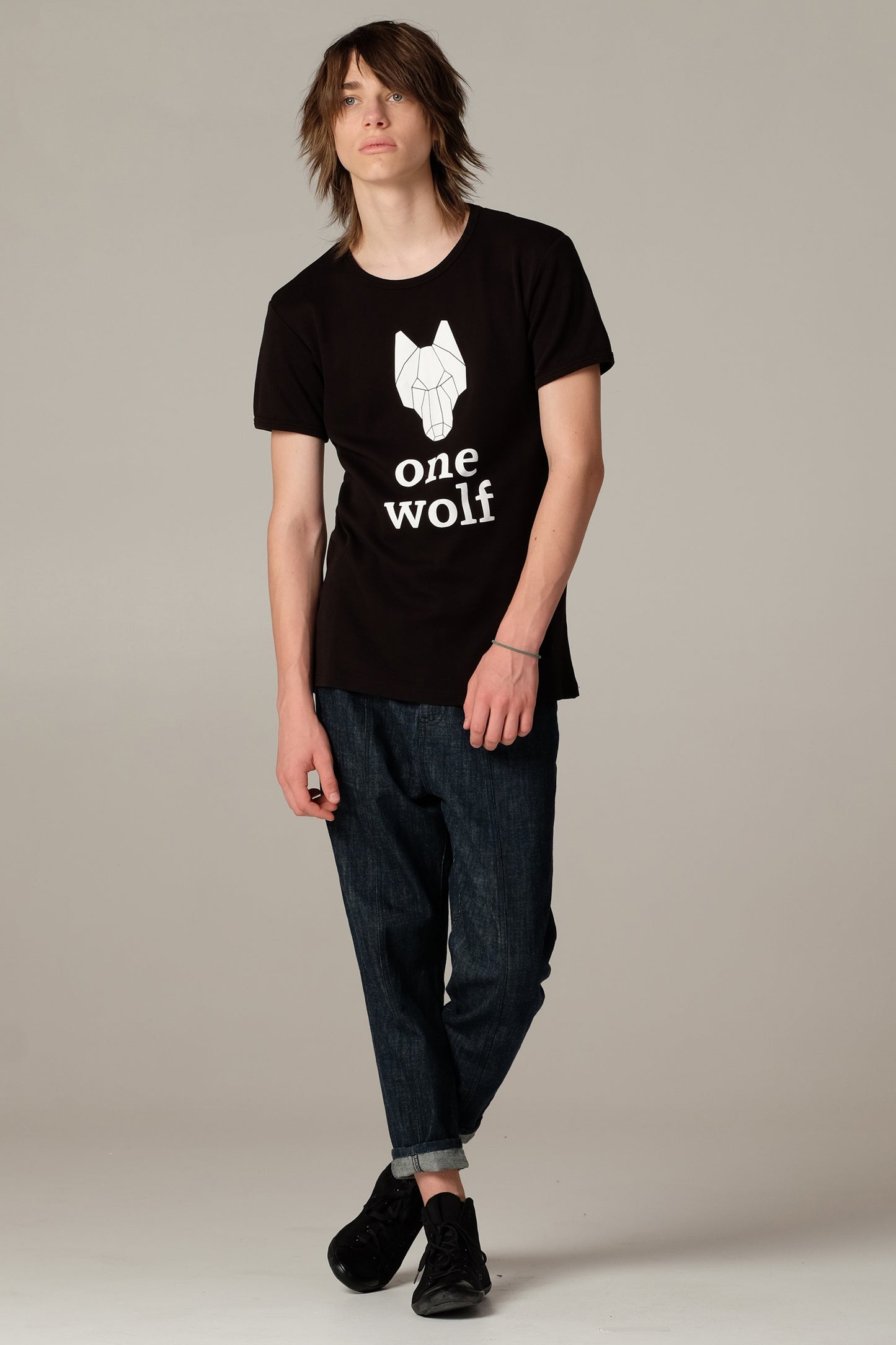 One Wolf logo t-shirt black/white logo - One Wolf