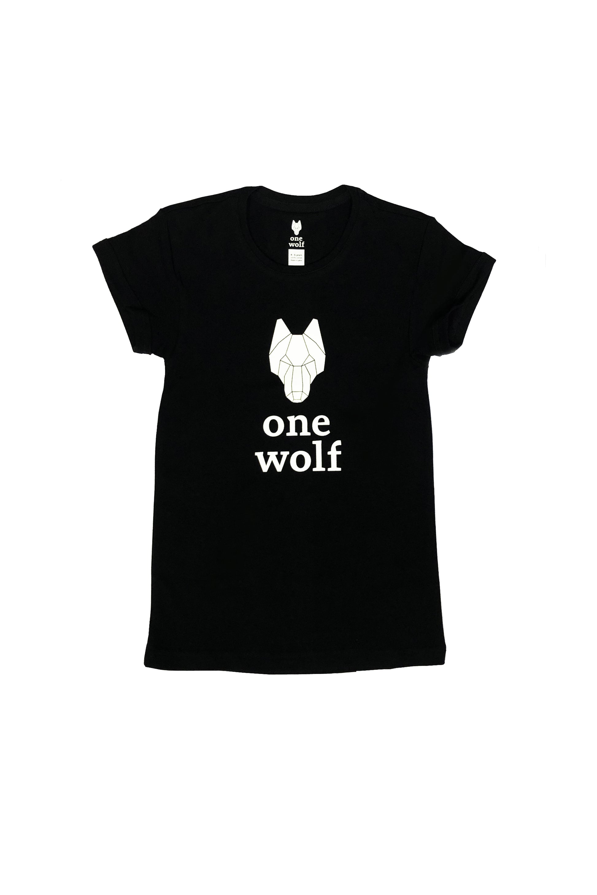 KIDS OW LOGO T-shirt black/white logo - One Wolf