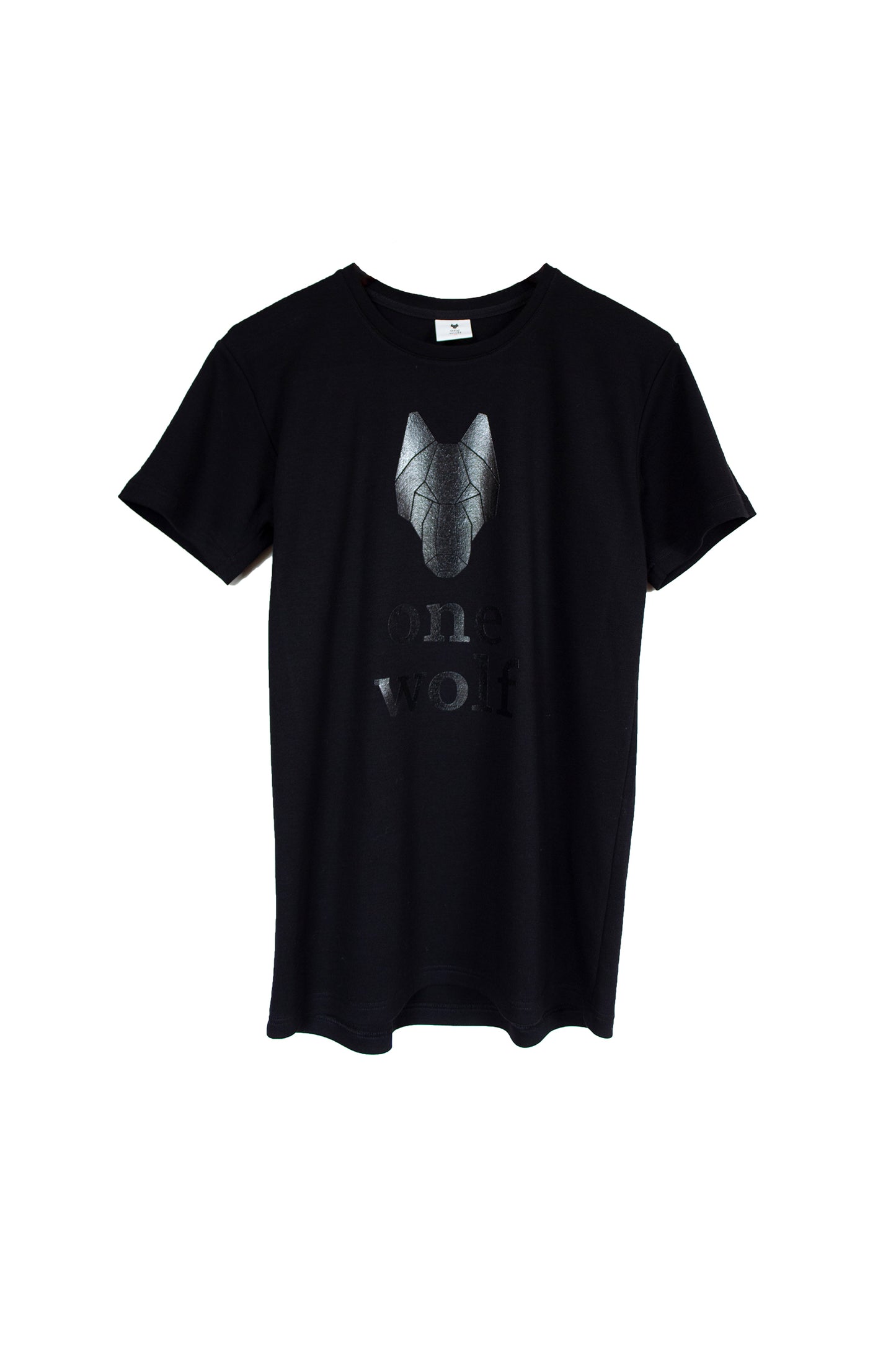 T-shirt One Wolf black with black gloss logo